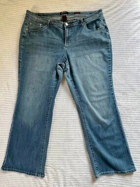Women's Size 20W Earl Bootcut 5 Pocket Blue Denim Jeans